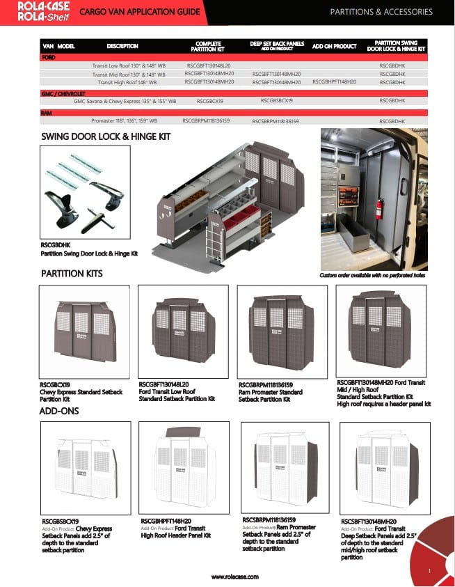 Catalog,Publication,Rola-Case Rola-Shelf - Catalog - Van Shelving and More