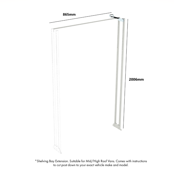 Van shelving extension frame